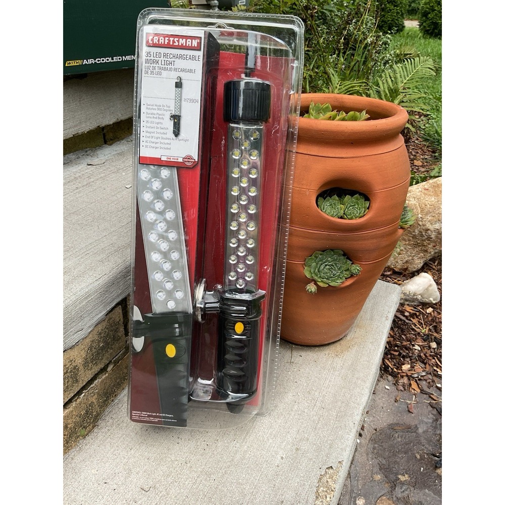 Craftsman 35 LED Rechargeable Work Light with AC/DC Chargers and Magnet